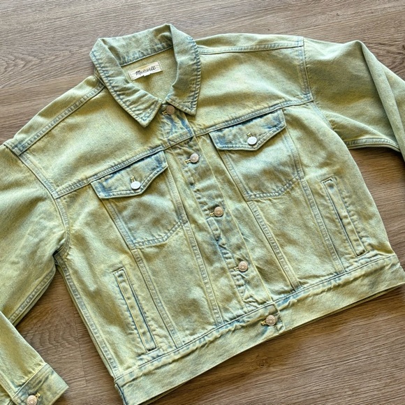 NWOT Madewell Oversized Denim Crop Trucker Jacket - Picture 4 of 11
